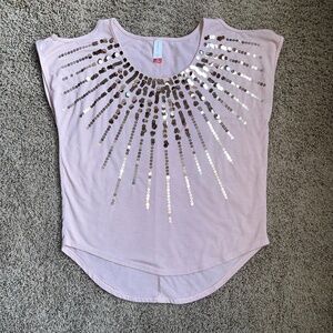 Light Rose Pink/Sequin Top